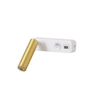 Immax GOAL USB + VYPÍNAČ designové nástěnné LED svítidlo 3W,WHITE+GOLD