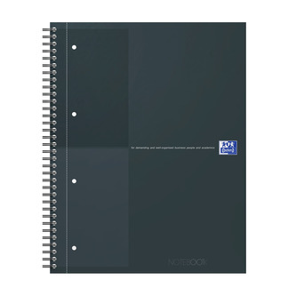 Blok spirálový Oxford International Notebook A4+/80 listů, linkovaný, černý