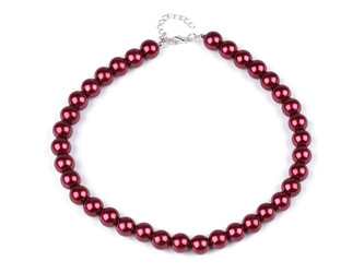 Perlový náhrdelník - 1 ks - 4 bordó sv.