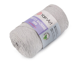 Pletací příze Twisted Macrame 250 g rozčesávací - 1 ks - 9 (756) šedá nejsvětlejší