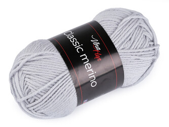 Pletací příze Classic Merino 50 g - 1 ks - 8 (61026) šedá světlá
