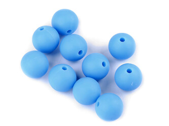 Silikonové korálky Ø12 mm - 10 ks - 3 (14) modrá světlá