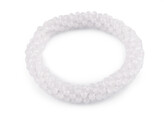 Náramek / gumička z broušených korálků - 1 ks - 2 Off White