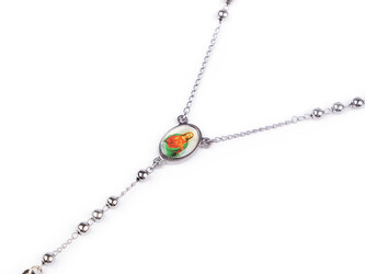 Růženec s kovovými korálky - 1 ks - 13 platina