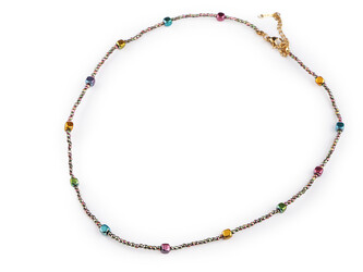 Náhrdelník hematitový - 1 ks - 2 multikolor kostky