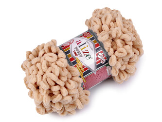 Pletací příze Alize Puffy Fine 100 g - 1 ks - 3 (310) krémová tmavá