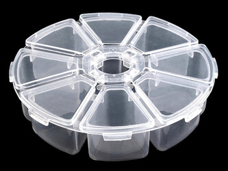 Plastový box / zásobník Ø10 cm - 1 ks - 2 transparent