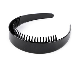 Plastová čelenka do vlasů s hřebínkem - 12 ks - černá