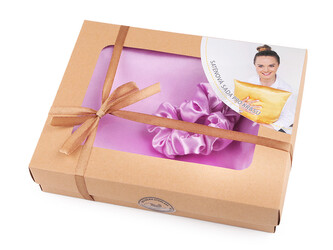 Sada na spaní, saténový povlak na polštář a gumička - 1 ks - 20 fialová lila