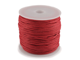 Šňůra bavlněná Ø0,8 mm voskovaná - 1 ks - 17 červená