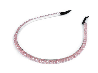 Čelenka do vlasů s broušenými korálky - 1 ks - 3 pudrová