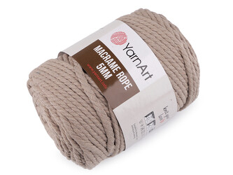 Pletací příze Macrame Rope Ø5 mm 500 g rozčesávací - 1 ks - 13 (768) béžová aloe