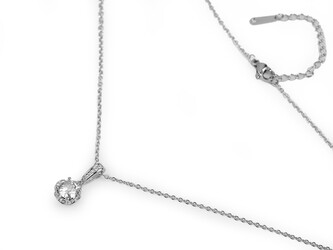 Náhrdelník z nerezové oceli s broušenými kamínky - 1 ks - 1 crystal