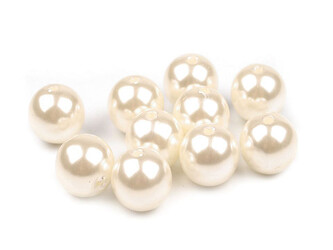 Plastové voskové korálky / perly Glance Ø12 mm - 550 ks - F1 krémová světlá