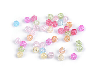 Praskaný křišťál syntetický minerál Ø4 mm - 100 ks - 2 křišťál multikolor