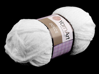 Pletací žinylková příze Dolce 100 g - 1 ks - 1 (741) bílá