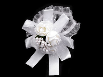 Náramek pro družičky - 1 ks - 1 bílá stříbrná