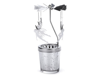 Otočný vánoční svícen / kolotoč - 1 ks - 4 stříbrná víla