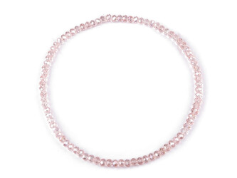 Náhrdelník pružný z broušených skleněných korálků - 1 ks - 2 pudrová