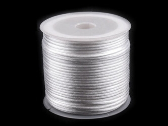 Saténová šňůra Ø1 mm - 1 ks - 12 bílá