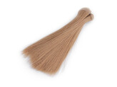 Paruka / vlasy pro panenky 15 cm - 1 ks - 2 hnědá světlá