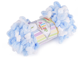Pletací příze Alize Puffy color 100 g - 1 ks - 5 (5865) modrá světlá