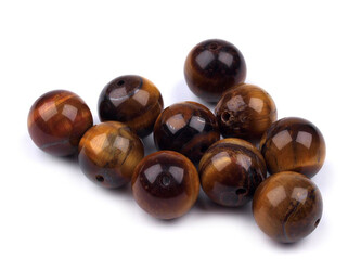 Minerální korálky Tygří oko Ø8 mm - 48 ks - tygří oko