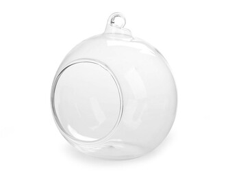 Skleněná koule Ø8 cm aerárium - 1 ks - 3 transparent
