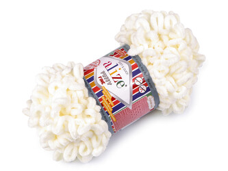 Pletací příze Alize Puffy Fine 100 g - 1 ks - 2 (62) krémová světlá