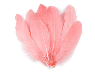 Husí peří délka 12-21 cm - 20 ks - 42 růžová