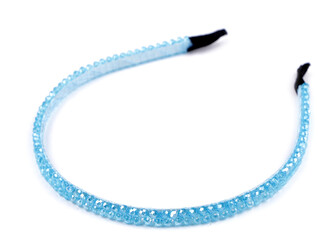 Čelenka do vlasů s broušenými korálky - 1 ks - 3 modrá azurová