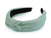 Čelenka do vlasů s uzlem textilní - 1 ks - 2 zelená šalvěj světlá