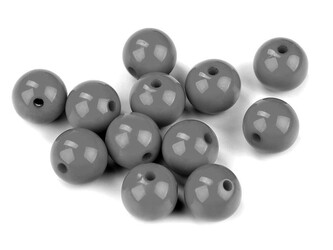 Plastové korálky Color Ø12 mm - 100 ks - 11 (S037) šedá tmavá