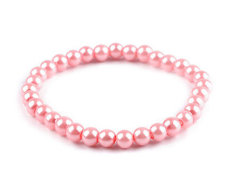 Perlový náramek - 12 ks - 9 růžová sv.