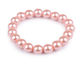 Perlový náramek - 12 ks - 11 růžová stř.