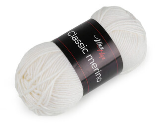 Pletací příze Classic Merino 50 g - 1 ks - 1 (6002) krémová nejsvět.