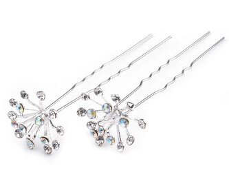 Štrasová vlásenka květ Ø20 mm - 12 ks - crystal AB