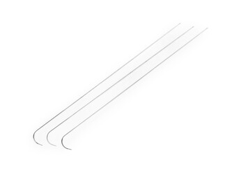 Jehly na korálky zahnuté - 3 ks - nikl