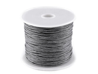 Šňůra bavlněná Ø1 mm voskovaná - 1 ks - 47 šedá střední