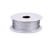 Lurexová šňůrka / provázek Ø1 mm - 1 ks - 2 stříbrná