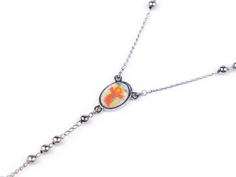 Růženec s kovovými korálky - 1 ks - 6 platina