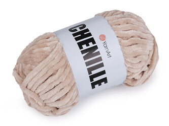 Pletací žinylková příze Chenille 100 g - 1 ks - 13 (571) béžová světlá
