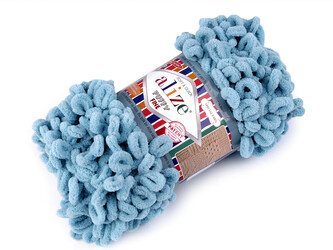 Pletací příze Alize Puffy Fine 100 g - 1 ks - 7 (414) zelený tyrkys