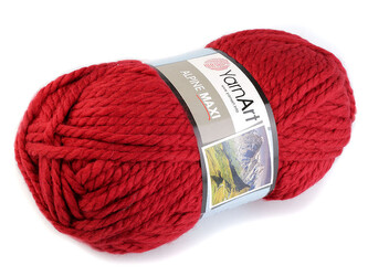 Pletací příze Alpine maxi 250 g - 1 ks - 4 (667) červená tmavá