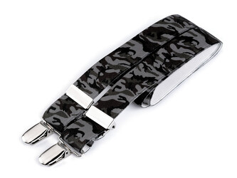 Dětské šle smajlík, postavičky, zvířátka, auta - 1 ks - 26 šedozelená sv. maskáčová