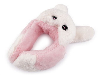 Kožešinové klapky na uši s kšiltem - 1 ks - 2 růžová nejsv.