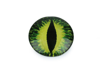 Skleněné oči k nalepení drak Ø25 mm - 5 ks - 2 zelená žlutá