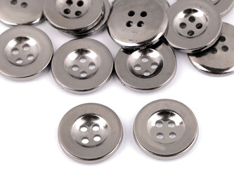 Knoflík imitace kovu velikost 24", 32", 34" - 20 ks - 4 (32") nikl černý