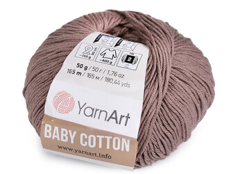 Pletací příze Baby Cotton 50 g - 1 ks - 10 (407) béžová tm.