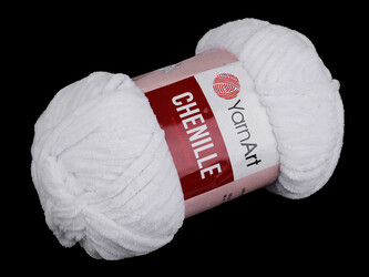 Pletací žinylková příze Chenille 100 g - 1 ks - 1 (541) bílá